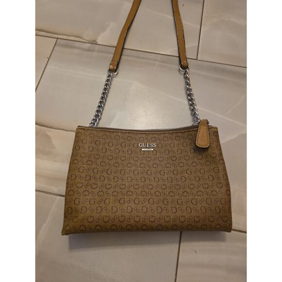 Guess Los Angeles Brown 10 x 7 Handbag Tote 23" Leather Strap - Picture 2 of 16